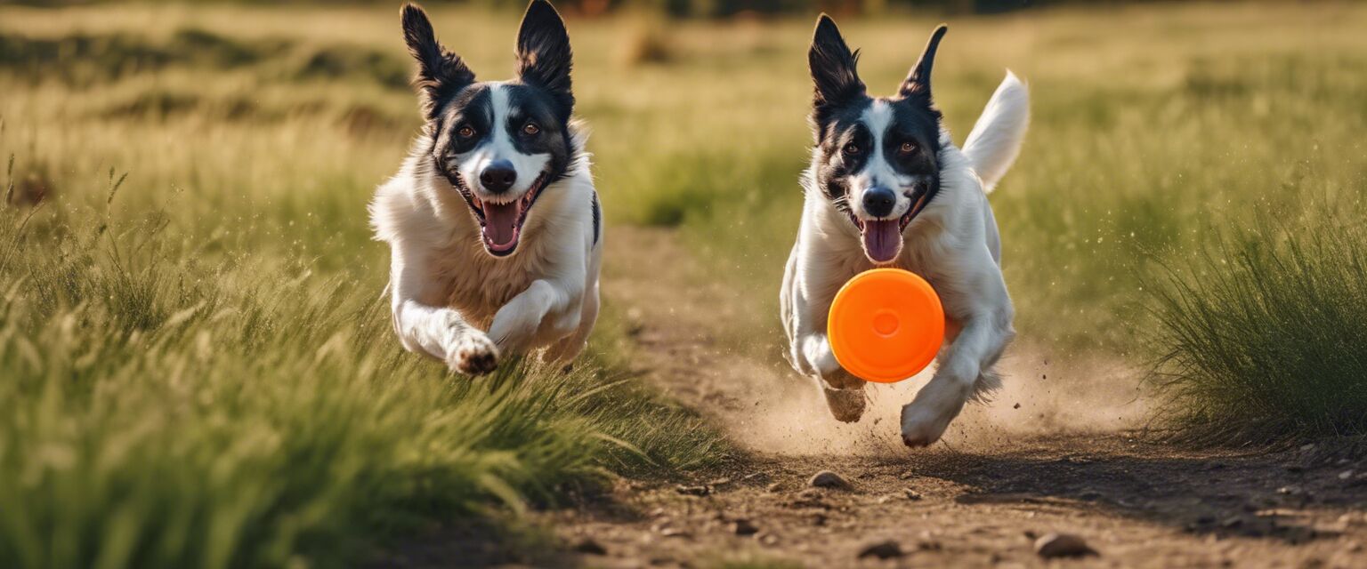 A dog fetching a frisbee